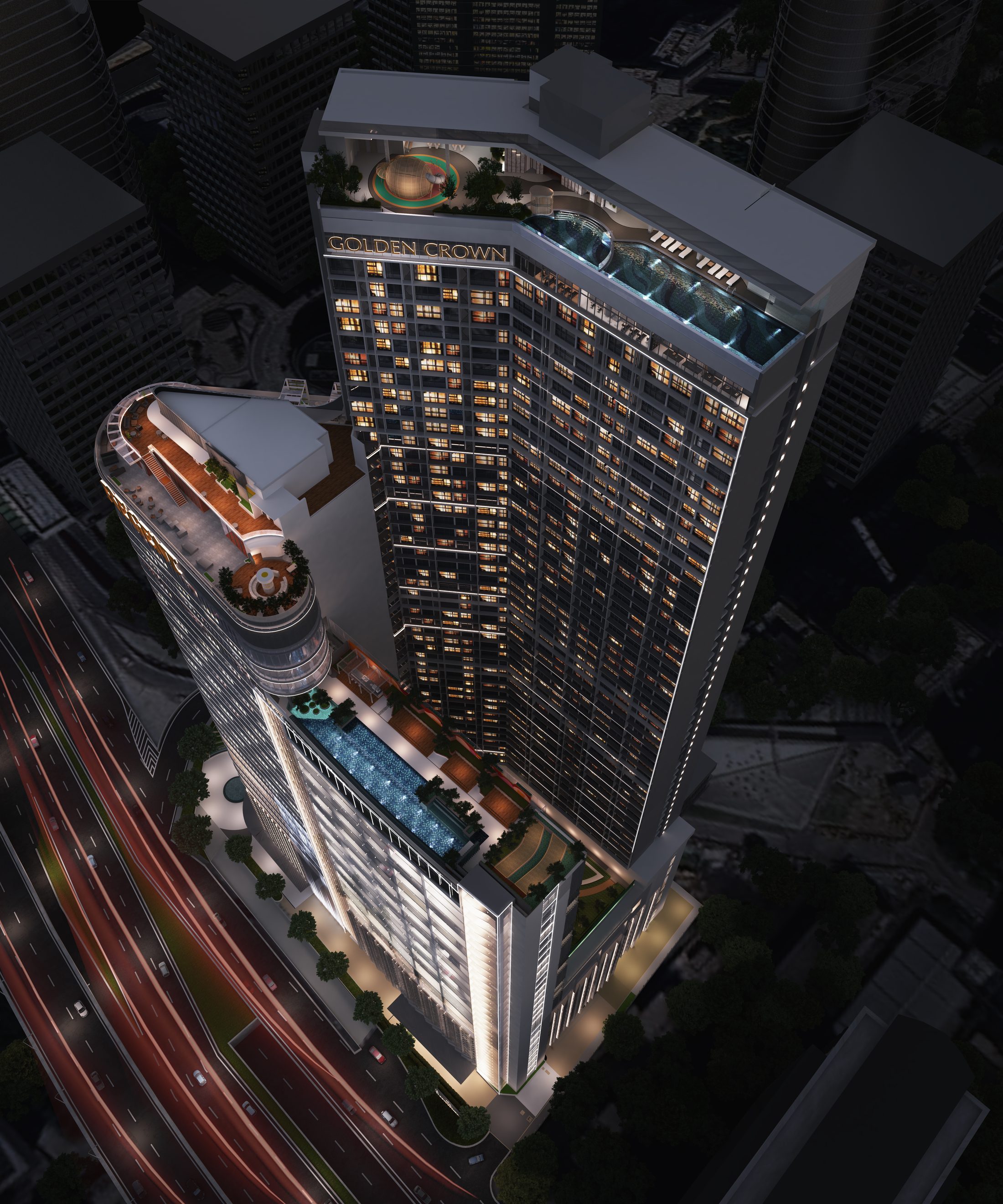 TRX district at night