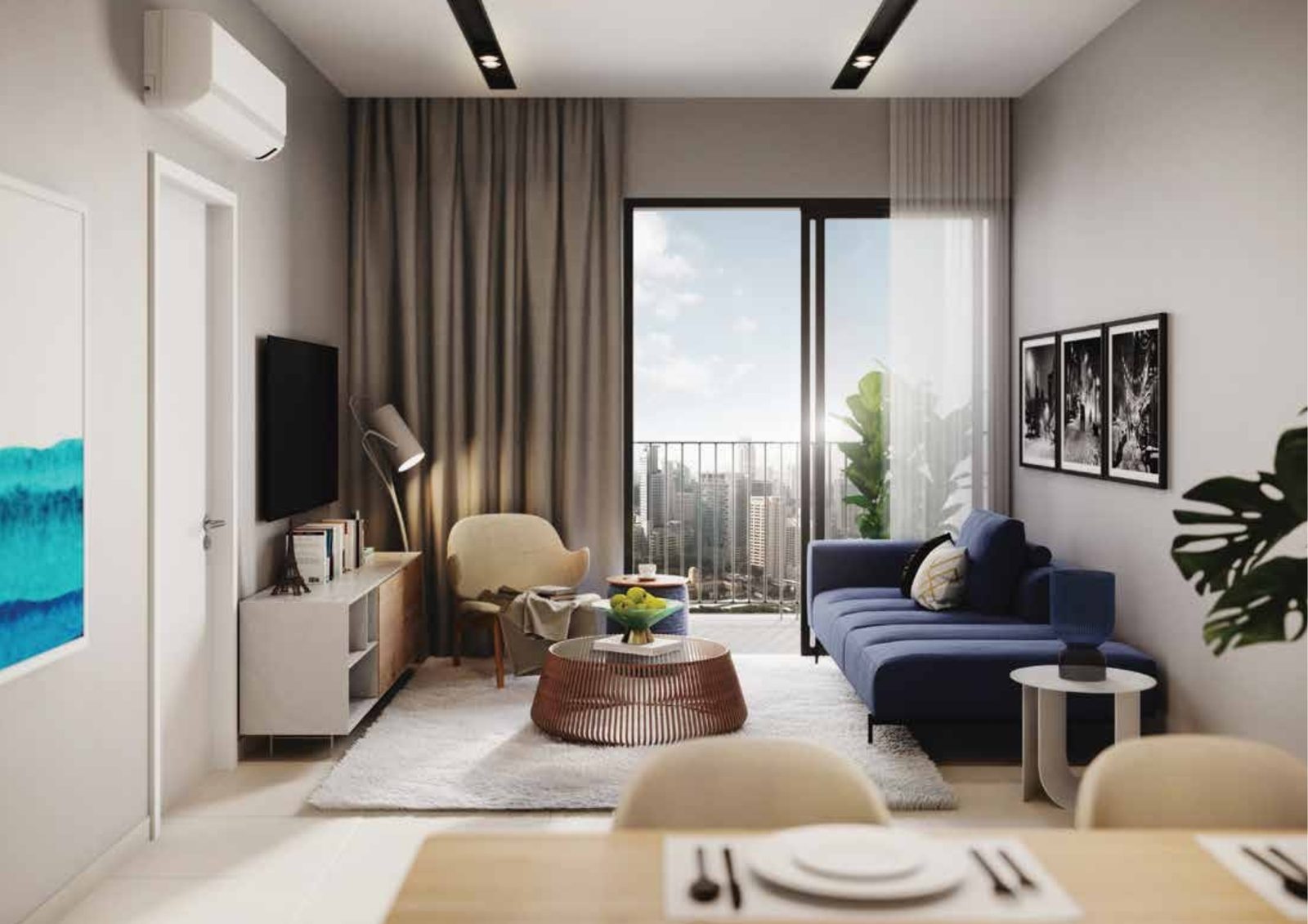 Fully furnished SWNK living room